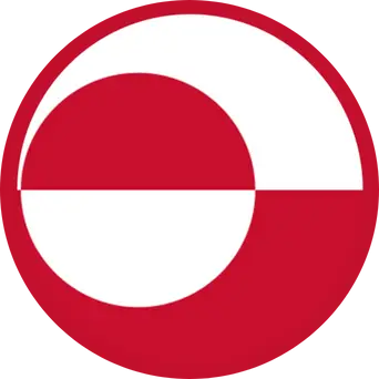 Greenland Flavicon Icon representing a simplified tour guide emblem in red and white colors