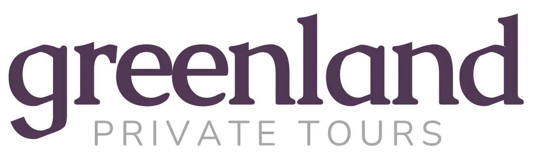 Text logo for Greenland Private Tours featuring stylized purple lettering on a transparent background.