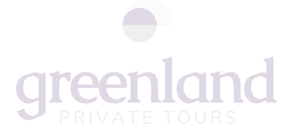 Greenland Private Tours logo featuring white stacked text on a transparent background, ideal for personalized travel experiences in Greenland.